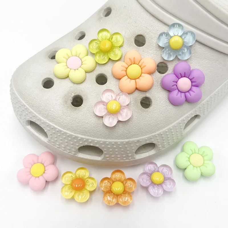 Top Trends: Single Sale 1Pcs Colorful Crystal Flower PVC Shoe Charms Accessory Shoe Upper Pins Buckle Decorations Badge Women Kids Gifts Shoppable Styles