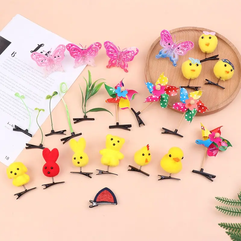 Top Trends: Sell Cute Little Yellow Duck Hairpin Spring Windmill Hair Accessories Cute Sweet Girl Children Gifts Fun Christmas Decorations Shoppable Styles