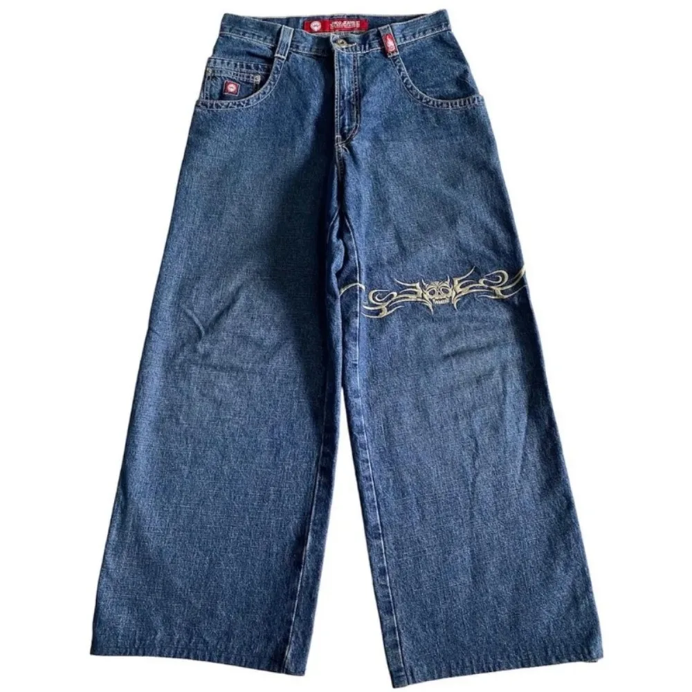 Top Trends: JNCO Y2K Jeans For Men Hip Hop Graphic Baggy Retro Blue Jeans Pants 2023 New Harajuku High Waist Wide Leg Trousers Streetwear Shoppable Styles