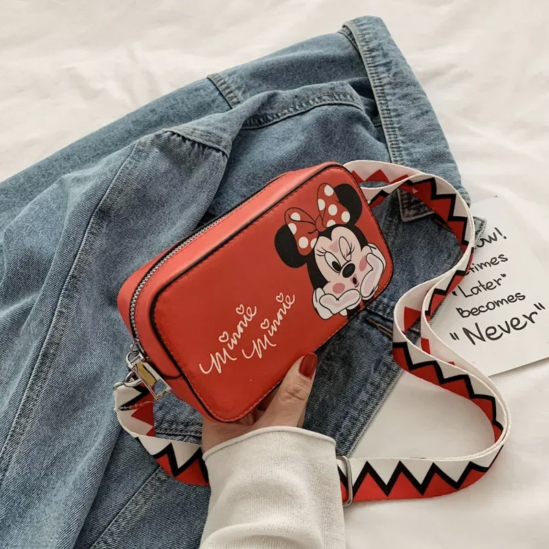 Top Trends: Disney Mickey Mouse Children's Shoulder Bag Girls Cute Cartoon Printed Leather Mobile Phone Change Storage Diagonal Square Bag Shoppable Styles