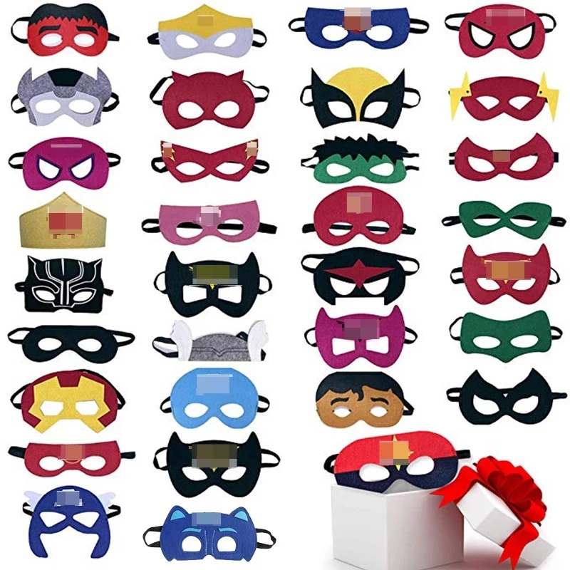 Top Trends: Christmas Superhero Mask Cosplay Halloween Kids Adult Carnival Party Masks Props Children&#039;s Birthday Felt Masks Masquerade Gifts Shoppable Styles