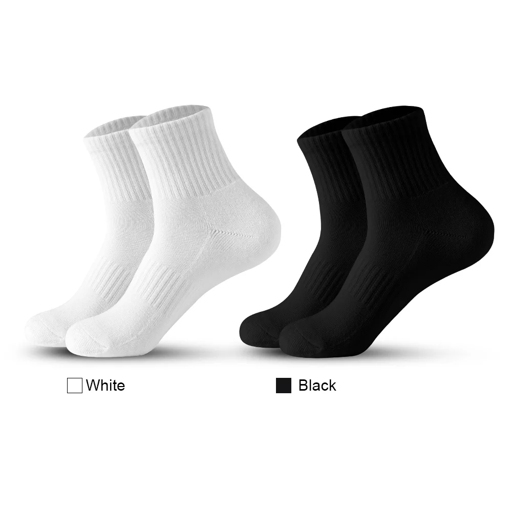 Top Trends: 5 Pairs High Quality Black Men Socks Deodorant Solid Men Tube Socks Run Sports Socks Autumn Winter Spring Summer Plus Size 38-46 Shoppable Styles - Image 2