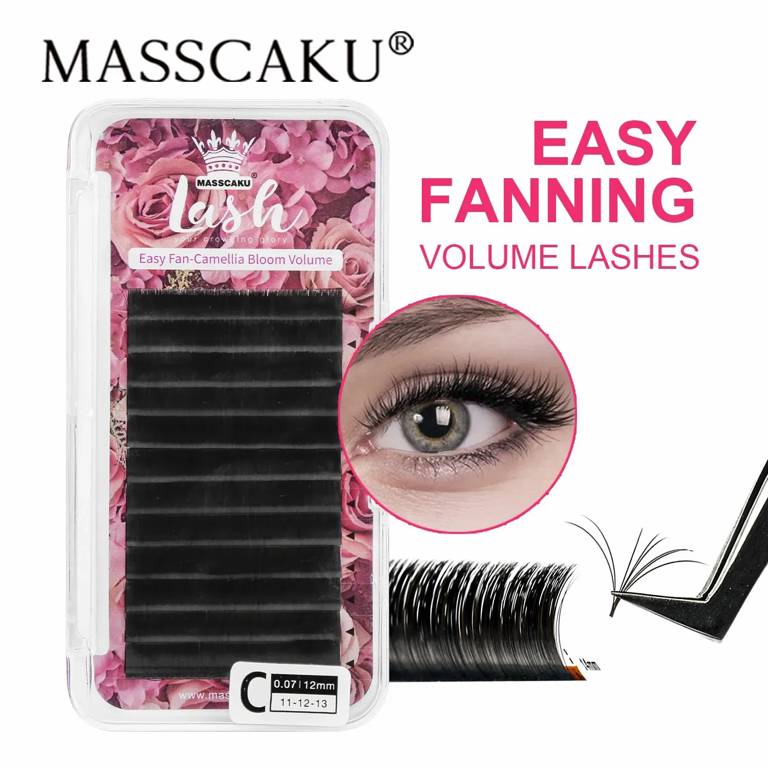 Top Trends: MASSCAKU Easy Fanning Bloom Eyelashes Austomatic Flowering Volume Faux Mink Individual Lashes Thick Natural Eyelash Extension Shoppable Styles