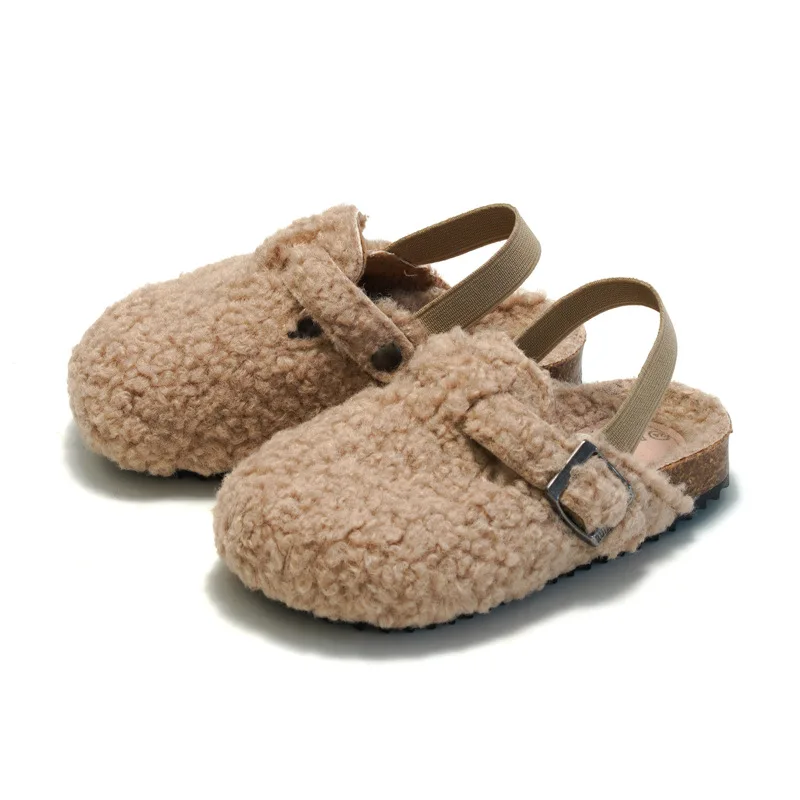 Top Trends: Child Cork Cotton Shoes Autumn Winter Boys' Sandals Plush Girls' Sandals Warm Baby Sandals Plush Flats Slipper Huggies Wuggy Shoppable Styles