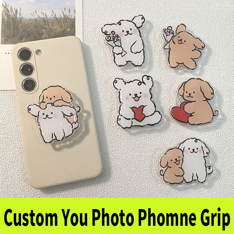 Top Trends: Custom Acrylic Phone Grip Round Foldable Cartoon Photo Customized Logo Anime Hologram Personalized Mobile Clear Phone Holder Shoppable Styles