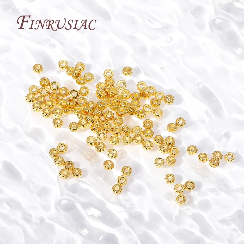 Top Trends: 3MM 18K Gold Plated Brass Round Corrugated Spacer Beads Separator Beads For Jewelry Supplies DIY Necklace Bracelet Making Shoppable Styles