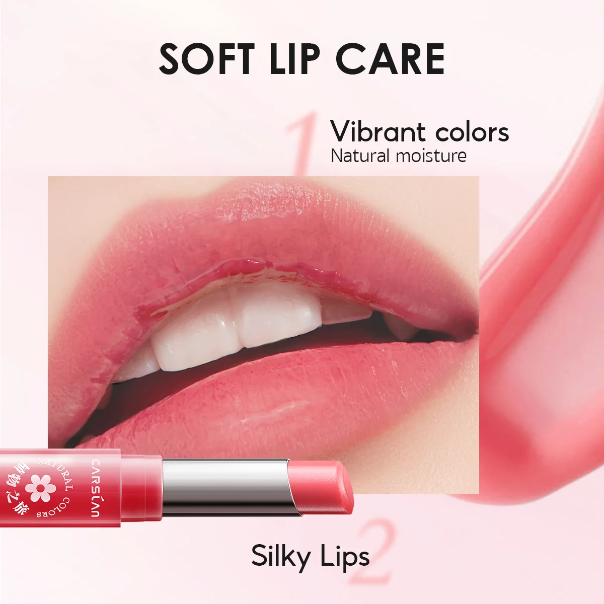 Top Trends: CARSLAN Flower Essence Tinted Lip Balm Natural Lasting Moisturizing Lip Gloss Hydrating Lipstick Makeup Lip Care Women Makeup Shoppable Styles - Image 4