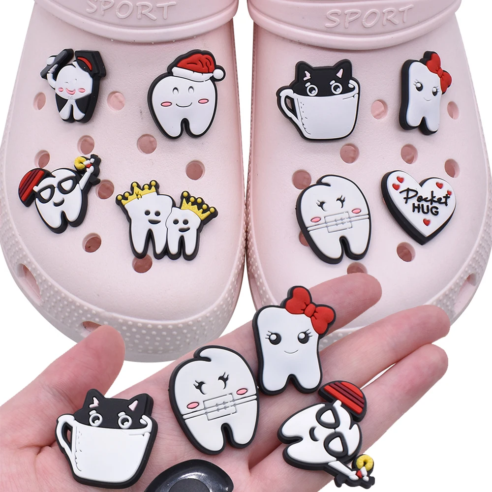 Top Trends: 1pcs PVC Shoe Charms For Crocs Accessories Dentist Medical Teeth Badge Women Clogs Buckle Kids Pins Men Decoration Jeans Gifts Shoppable Styles