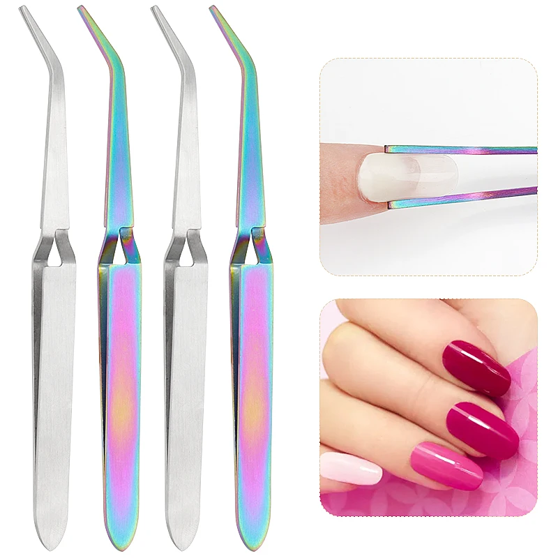 Top Trends: Multifunction Stainless Steel Nail Art Shaping Tweezers Cross Nail Clip Manicure Tools Curve Sculpture Clip Nail Art Equipment Shoppable Styles