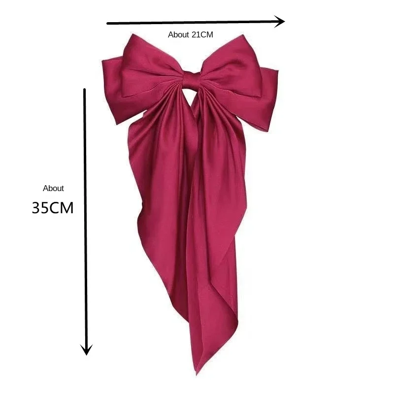 Top Trends: New Bow Ribbon Hairpin Headwear Simple Elegant Satin Spring Clip Fixed Hair Clip Retro Party Headdress Red Hair Accessories 2023 Shoppable Styles - Image 6