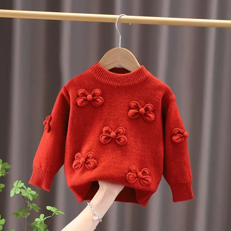 Top Trends: Children&#039;s Sweater Autumn And Winter New Girl&#039;s Round Neck Pullover Sweater Fashion Bowknot Knitwear Baby&#039;s Outwear Top Shoppable Styles