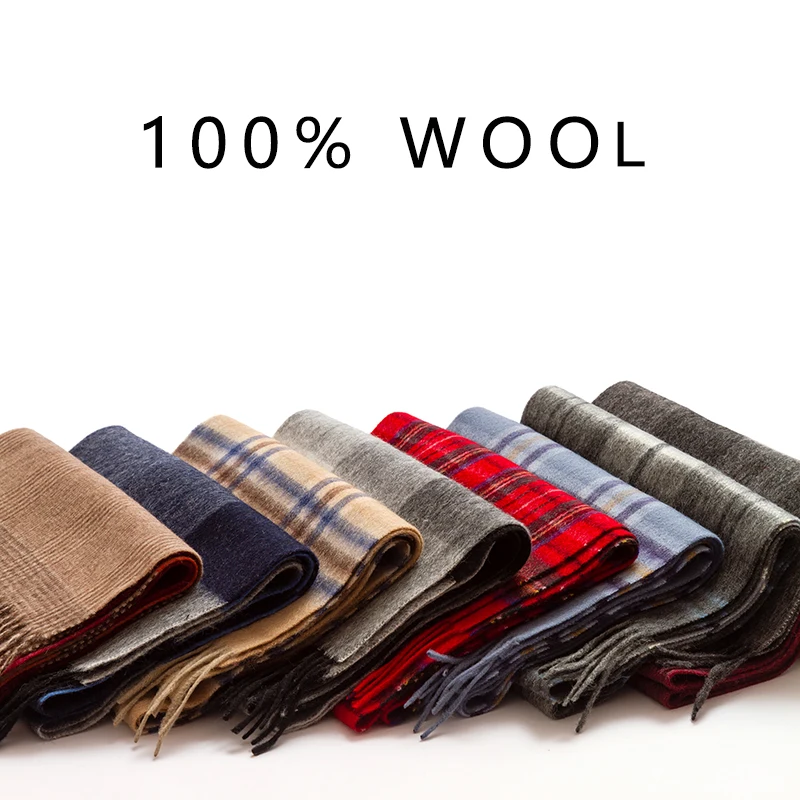 Top Trends: Scarf Men Winter Strip Solid Plaid Wool Scarf Luxury Classical Warm Long Soft Cashmere Winter Scarves For Men Winter Accessories Shoppable Styles