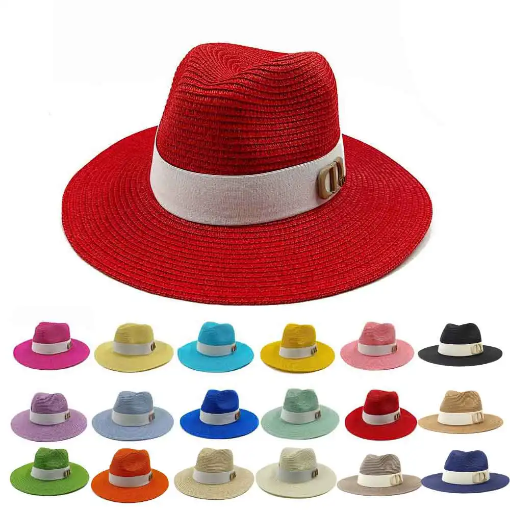 Top Trends: Panama Jazz Cap Summer Hats For Women Men New Colorful Sun Hat Outdoor Straw Hat Sun Protection Beach Hat Unisex Straw Hat 2022 Shoppable Styles