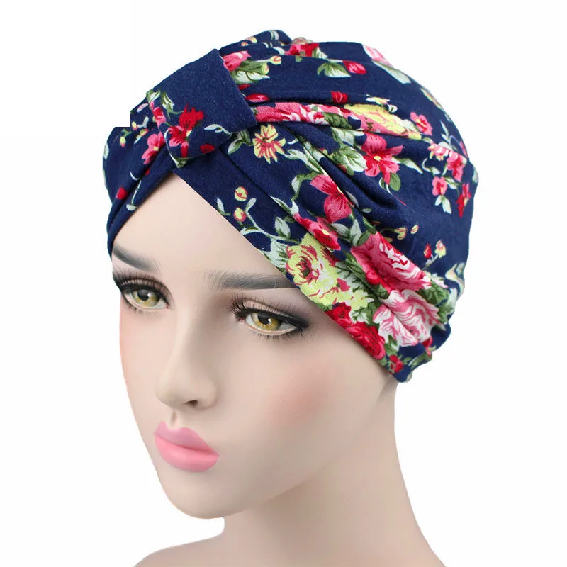 Top Trends: Spring Women Flower Printing Turban Modal Cotton Turban Hat Headband Turbante Headwear For Chemo Hijab Hair Accessories Shoppable Styles - Image 2