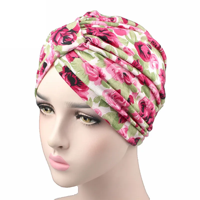 Top Trends: Spring Women Flower Printing Turban Modal Cotton Turban Hat Headband Turbante Headwear For Chemo Hijab Hair Accessories Shoppable Styles - Image 6