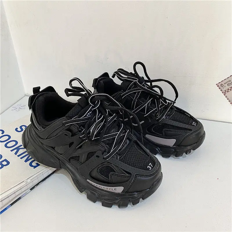 Top Trends: Fashion Women&#039;s Tennis Trend Sneakers Woman Chunky Casual Sports Shoes Thick Bottom Women Men Flats Walking Shoes 2023 Shoppable Styles