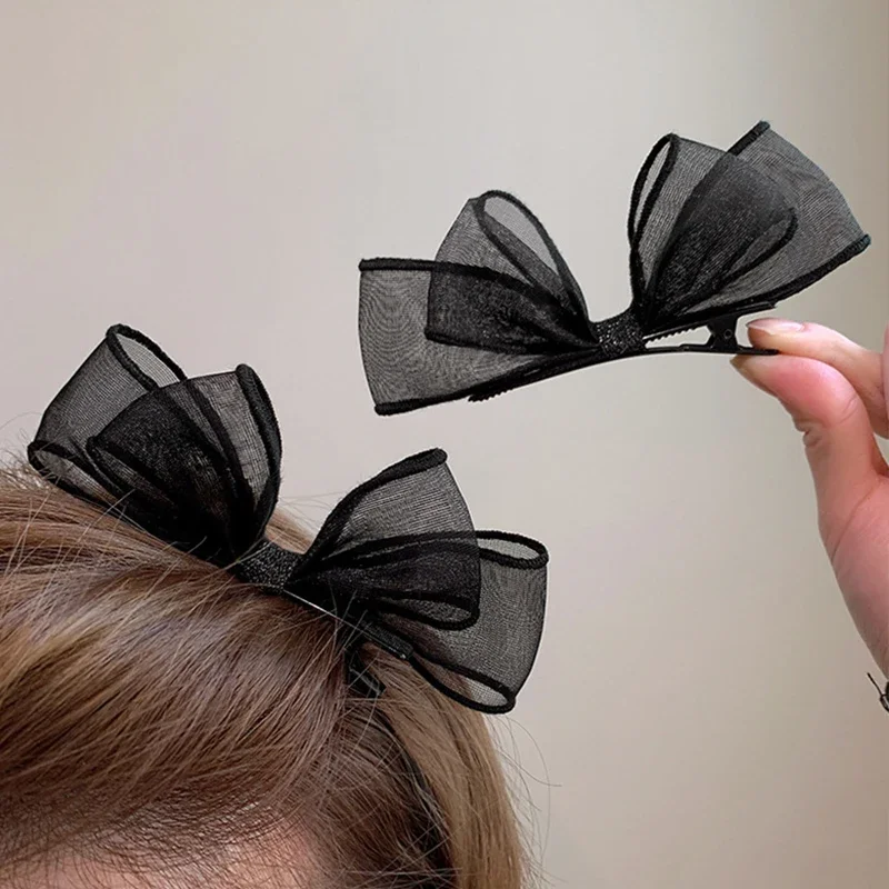 Top Trends: Elegant Big Bows Lace Flower Hairpins Fabric Elastic Bowknot Hair Bands Women Girls Hair Accessories Fashion Korean Hair Clip Shoppable Styles