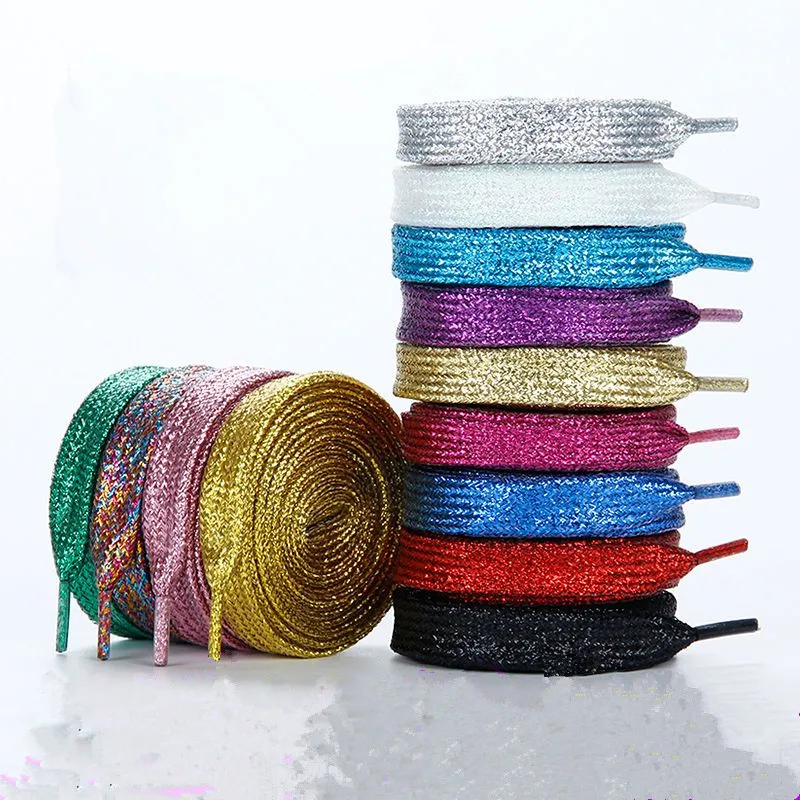 Top Trends: 25 Colors Shiny Gold And Silver Colorful Bright Shoelaces 60-180 Cm Sneaker Sport Shoes Laces Bootlaces Shoe Laces Strings Shoppable Styles