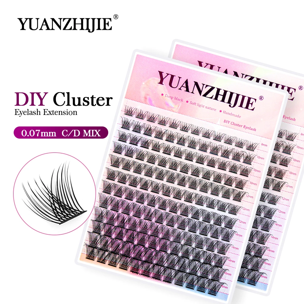 Top Trends: 12lines Super Fluffy YUANZHIJIE DIY Eyelashes Cluster Individual Lash Bunches Premium Material Multi Pointed Natural Eyelash Shoppable Styles