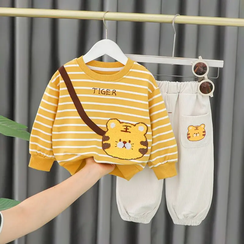 Top Trends: 2023 New Autumn Cotton Baby Boys&#039; Clothing Set Children&#039;s Casual Long Sleeve+ Trousers Set Girl TToddler Tee Shirt Pants Clothes Shoppable Styles