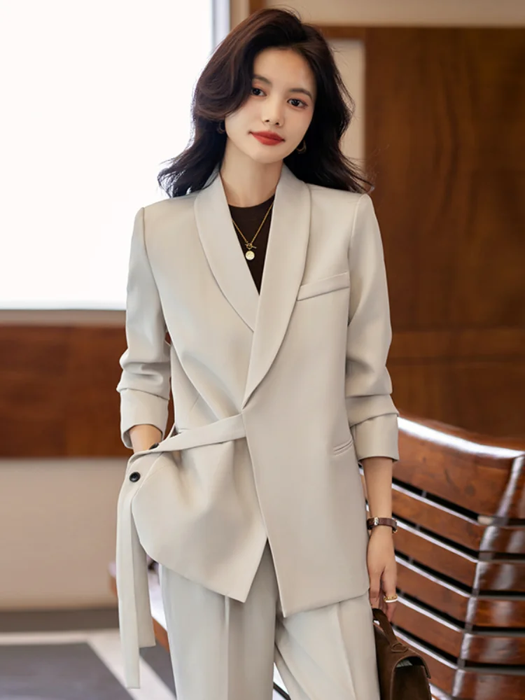 Top Trends: High Quality Fabric Formal Women Business Suits With Pants And Jackets Coat Professional Female Pantsuits Blazers Trousers Set Shoppable Styles