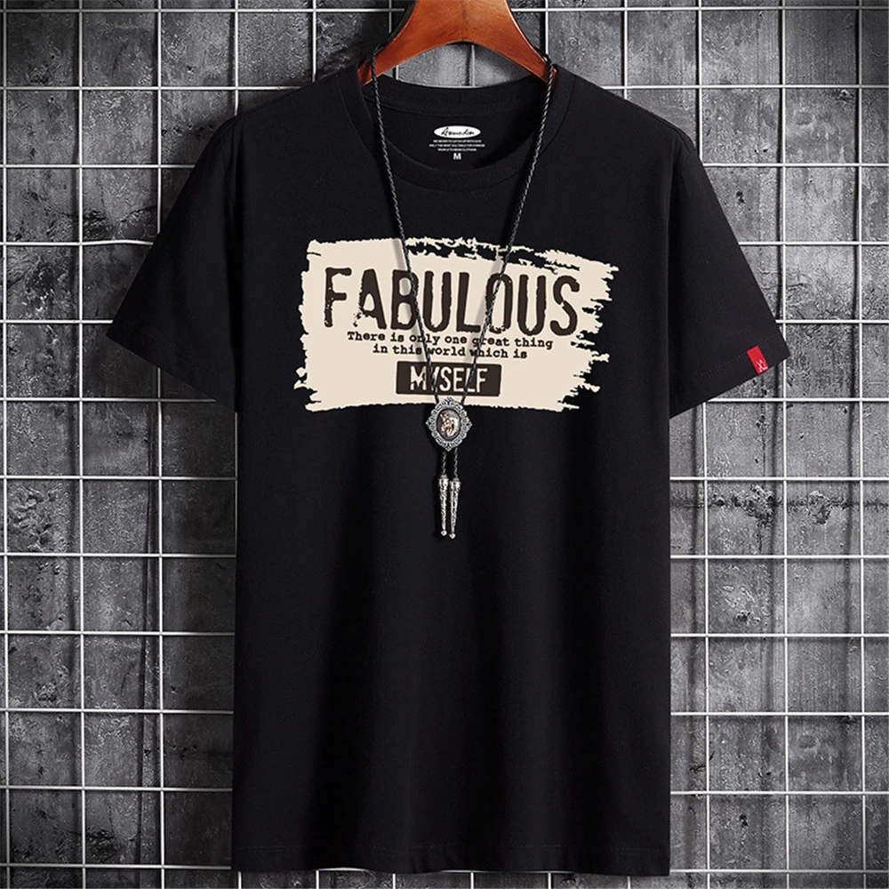 Top Trends: Fashion Letter Comfortable Daily Graffiti Clothes Male Tshirt Men's T- Shirt Summer Couples Men T Shirt Slim Fit Short Sleeve Shoppable Styles