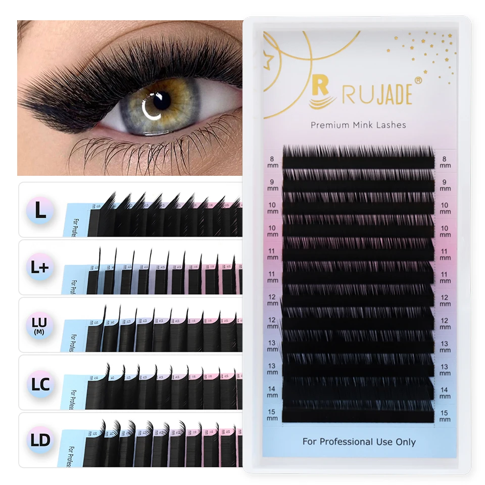 Top Trends: RUJADE L / L+ / LC / C / CC / D / DD / LD / LU(M) Curl Individual Eyelash Extension Matte Black Soft Korean Pbt L Makeup Lashes Faux Mink Cilios Shoppable Styles