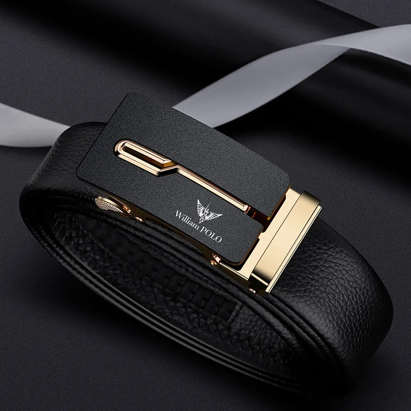 Top Trends: Men&#039;s Business Belt Fashion Genuine Leather Automatic Buckle Belt Personalized High End Belt Shoppable Styles