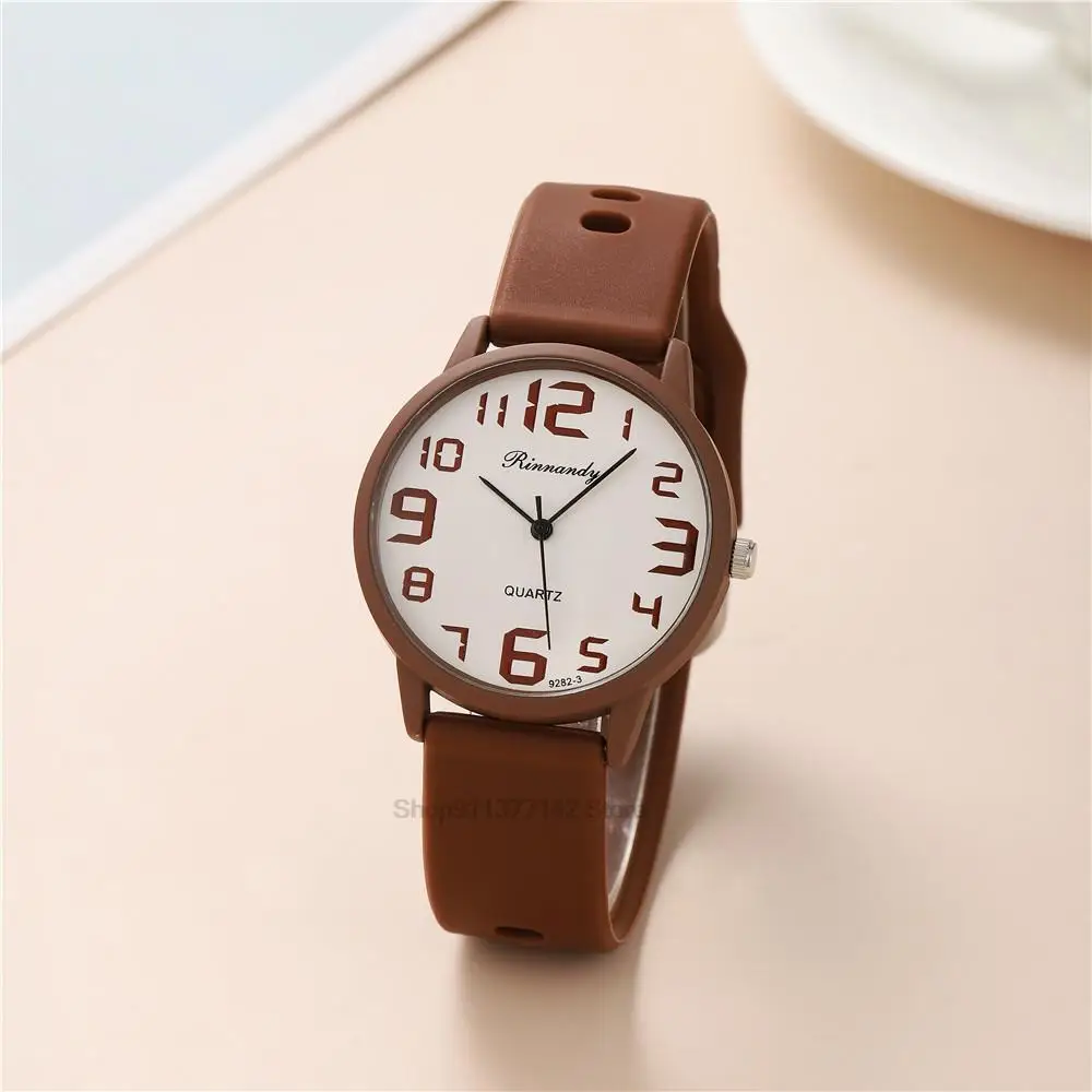 Top Trends: Women Fashion Silicone Watches Set Minimalist High Number Qualities Big Dial Ladies Quartz Wristwatches With Casual Clock Gifts Shoppable Styles