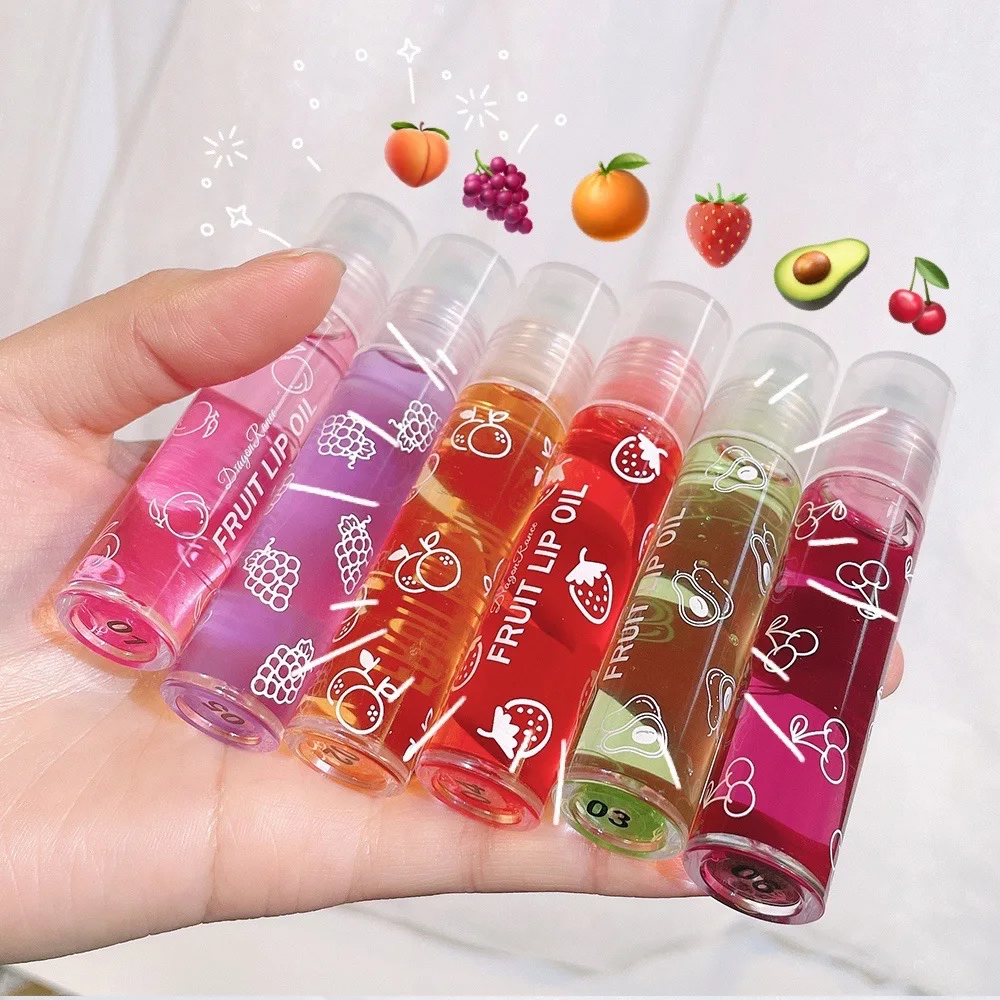 Top Trends: Fresh Fruit Roll-On Lip Balm Lip Makeup Primer Moisturizing Transparent Lip Oil Long Lasting Hydrating Lip Gloss Cosmetics Tools Shoppable Styles