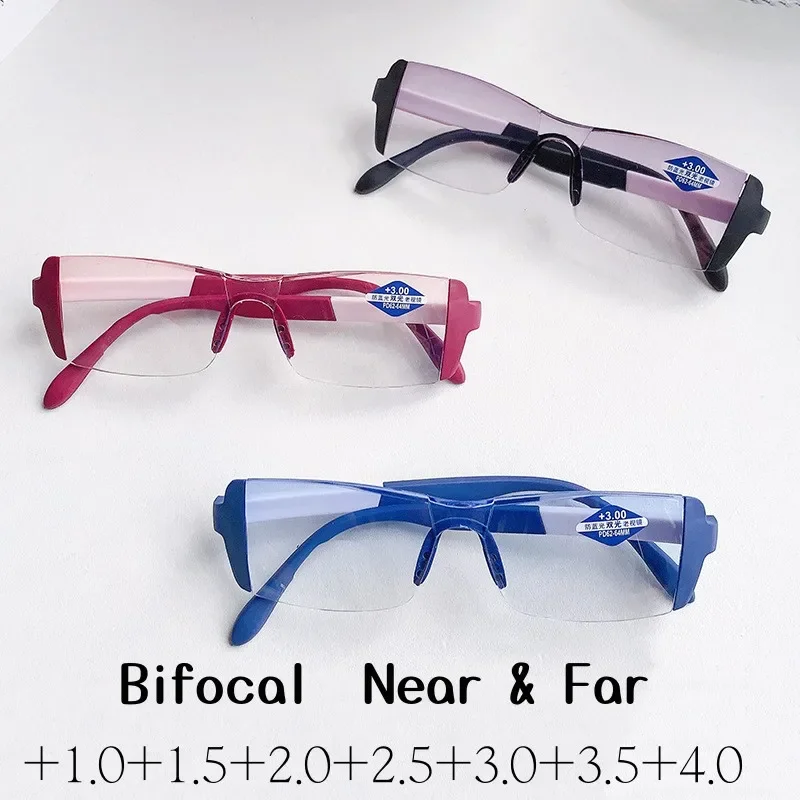 Top Trends: Unisex Intelligent Bifocal Reading Glasses Near And Far Eyeglasses Women Men Vintage Trend Anti-blue Light Eyewear Presbyopia Shoppable Styles