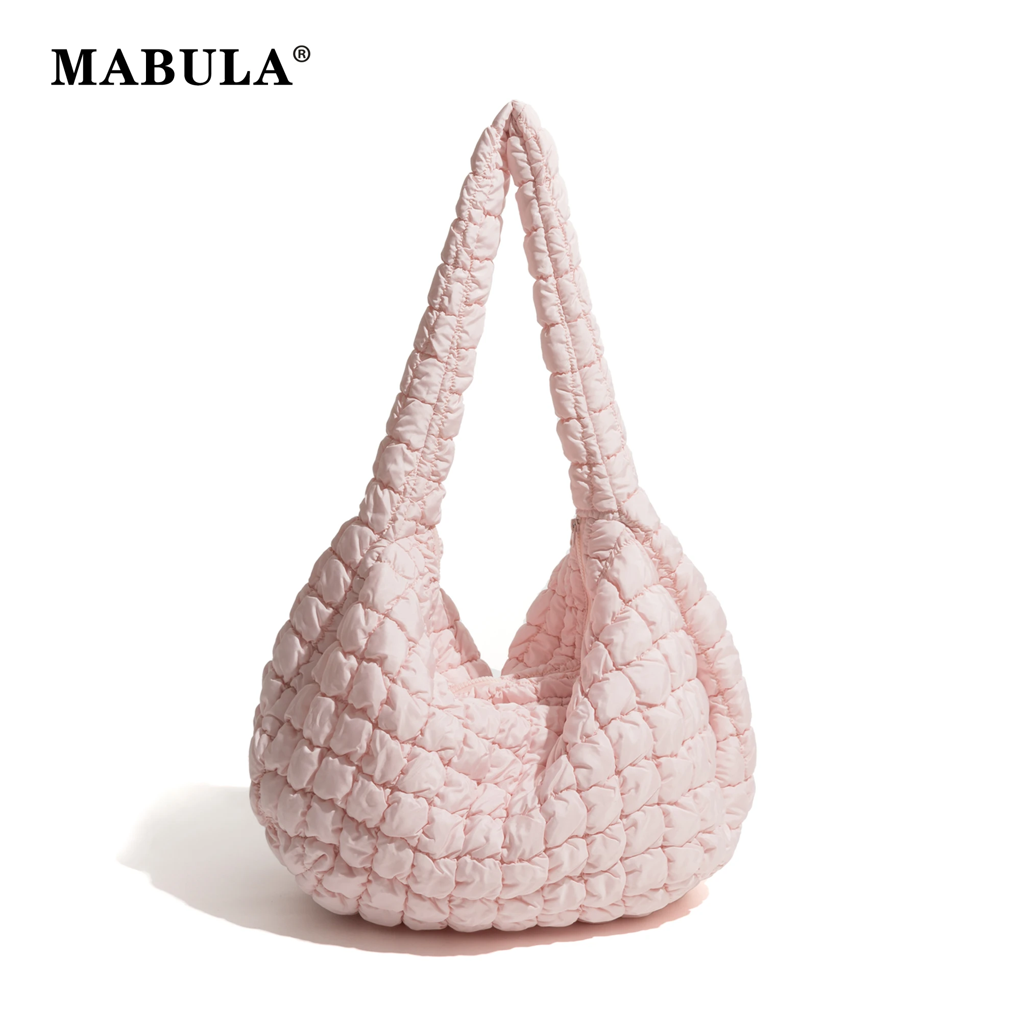 Top Trends: MABULA Girl's Big Crossbody Quilted Puffer Bag 2023 Korean Solid Cotton Padded Sling Hobo Purse Simple Brand Shoulder Handbag Shoppable Styles