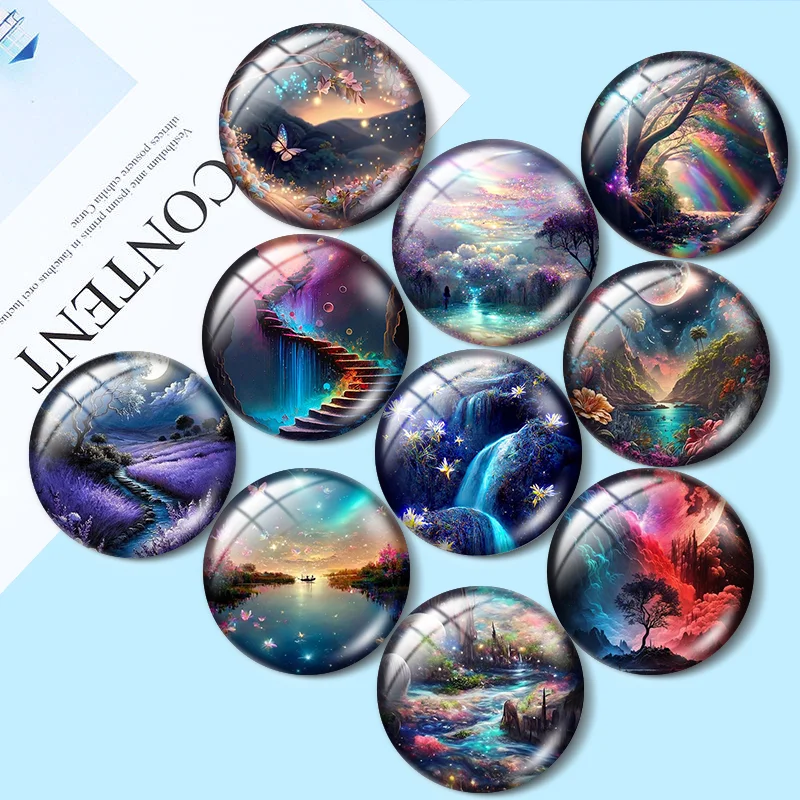 Top Trends: Cabochons For Jewelry Making Sunset And Star Landscape12mm / 25mm / 30mm Round Photo Glass Cabochon Demo Flat BackMaking Findings Shoppable Styles