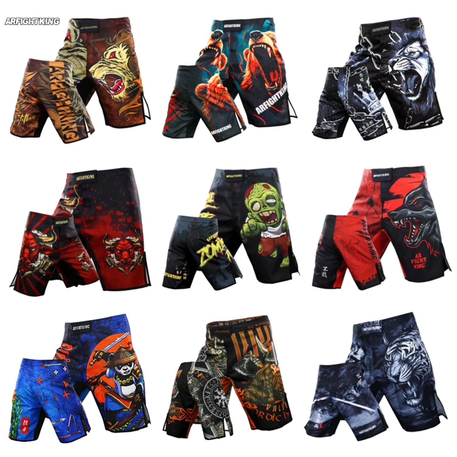 Top Trends: Fighter Jujitsu Sports 5-point Length Shorts Gym Jujitsu Taekwondo Thai Boxing Shorts Fighter Dress MMA Boxing Pants Size XXS-XL Shoppable Styles