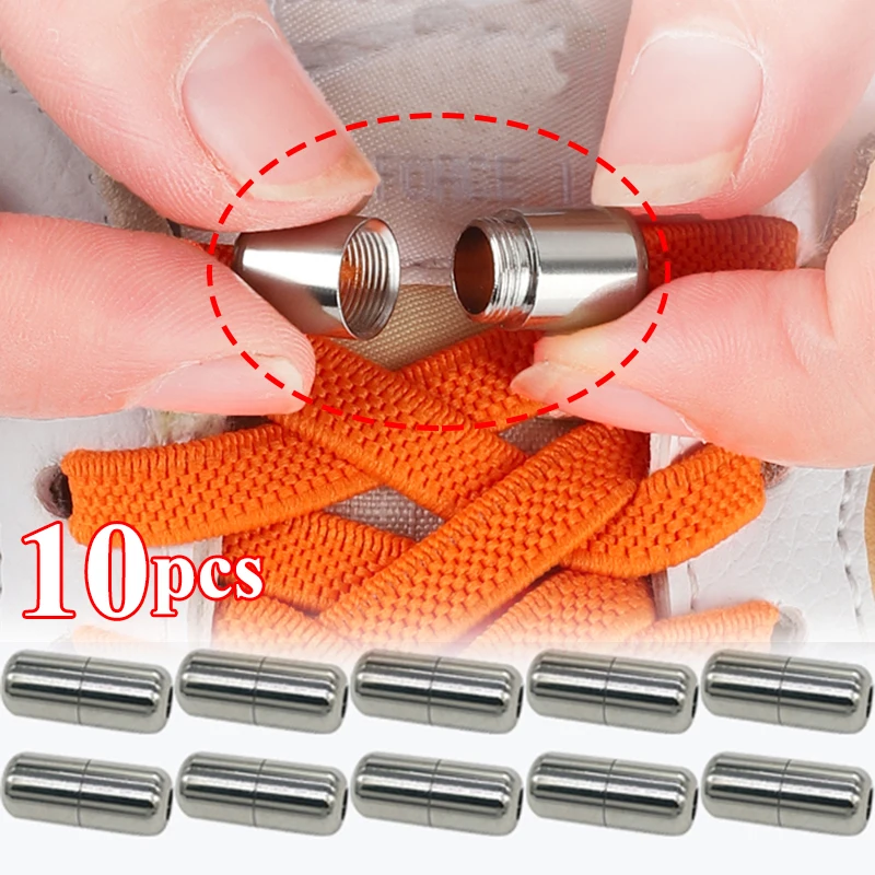 Top Trends: 2-10pcs Shoelaces Semicircle Buckles Connector For Shoes Sneakers Quick Tie Shoe Laces Metal Capsule Ties Lock Shoe Decorations Shoppable Styles