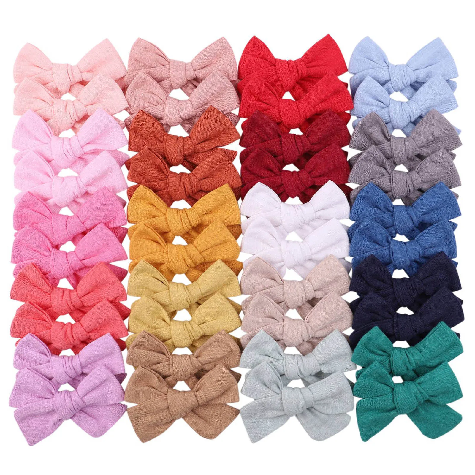 Top Trends: 2Pcs / Lot Solid Color Kids Bows Hair Clips For Baby Girls Cotton Bowknot Hairpins Children Barrettes Headwear Hair Accessories Shoppable Styles