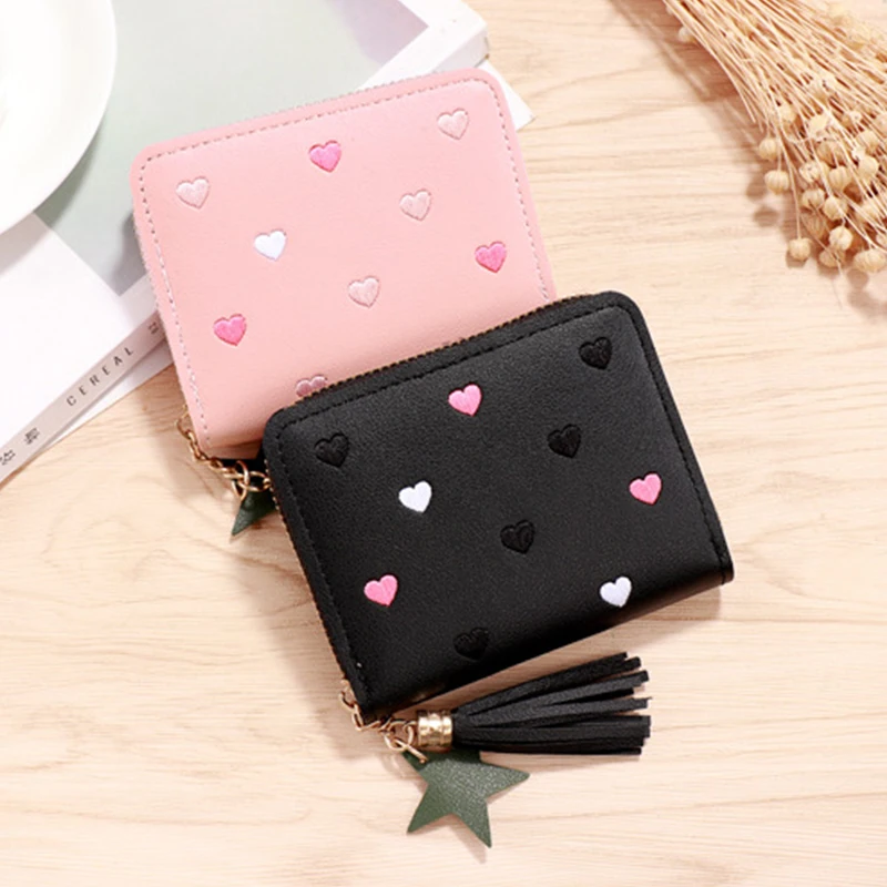 Top Trends: Luxury Brand Women Small Wallet Ladies Mini Tassel Wallet Cute Girl Short Zipper Lovely PU Leather Coin Purse Female Purses Shoppable Styles