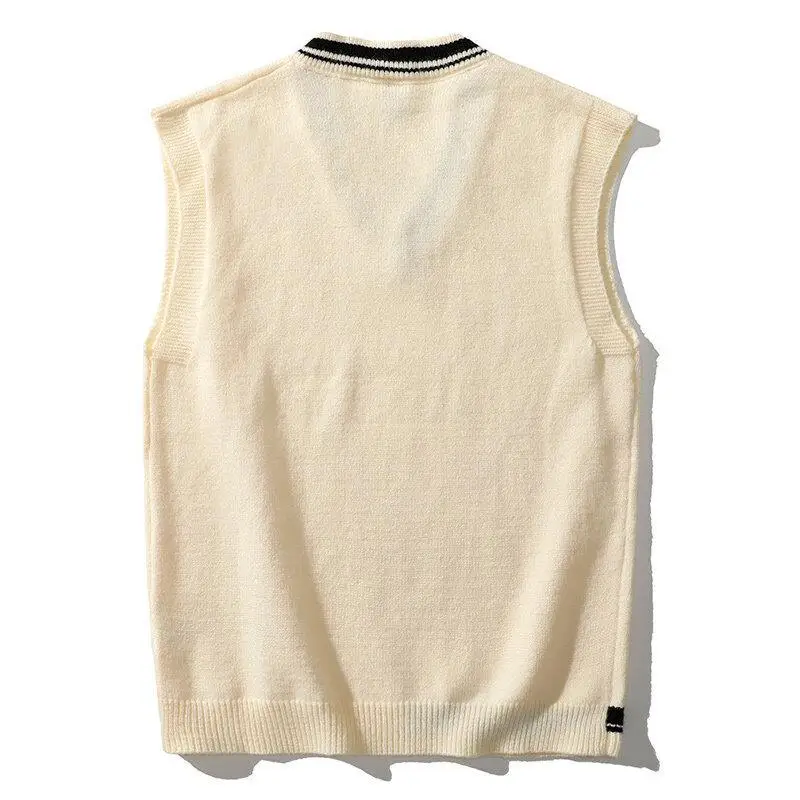 Top Trends: JFUNCY Men Knit Vest Korean Fashion Men's Oversize Knitted Sweater Vest Male Autumn Winter V Neck Sleeveless Vests Pullover Shoppable Styles - Image 6