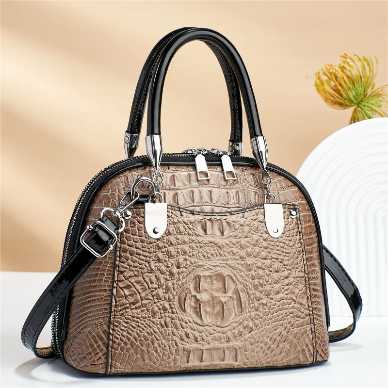 Top Trends: Crocodile Pattern PU Women's Handbag 2023 Retro Light Luxury Single Shoulder Crossbody Bags Fashion Commuter Satchel Versatile Shoppable Styles