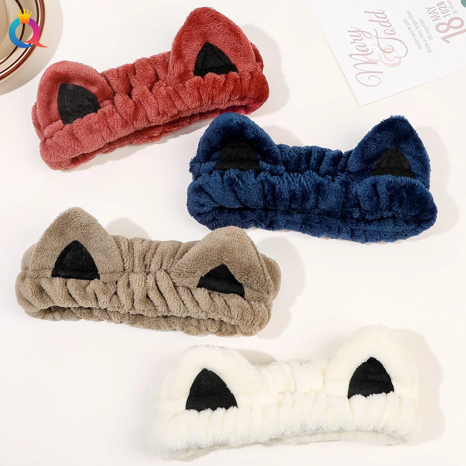 Top Trends: 2024 Cute Plush Cat Ear Headband Face Wash Makeup Hairbands Scrunchie Women Girls Hair Head Hoop Accessories Headdress Headwear Shoppable Styles