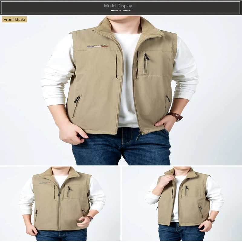 Top Trends: Sleeveless Jacket Men&#039;s Clothing Vests Vest Work Winter MAN Multi-pocket Waistcoat Best Autumn Hunting Fishing Zip Shoppable Styles