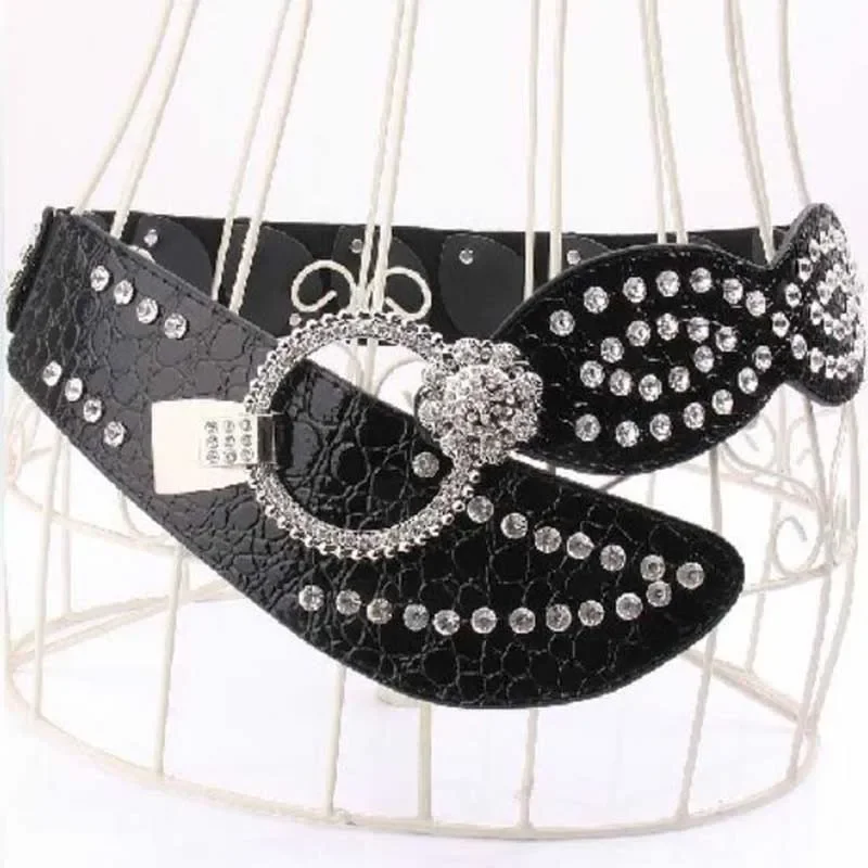 Top Trends: Luxury Strap Rhinestone Belt For Wome Crystal Studded Elastic Corset Belt For Jean Cinto De Strass Girl Clothes Decoration Shoppable Styles