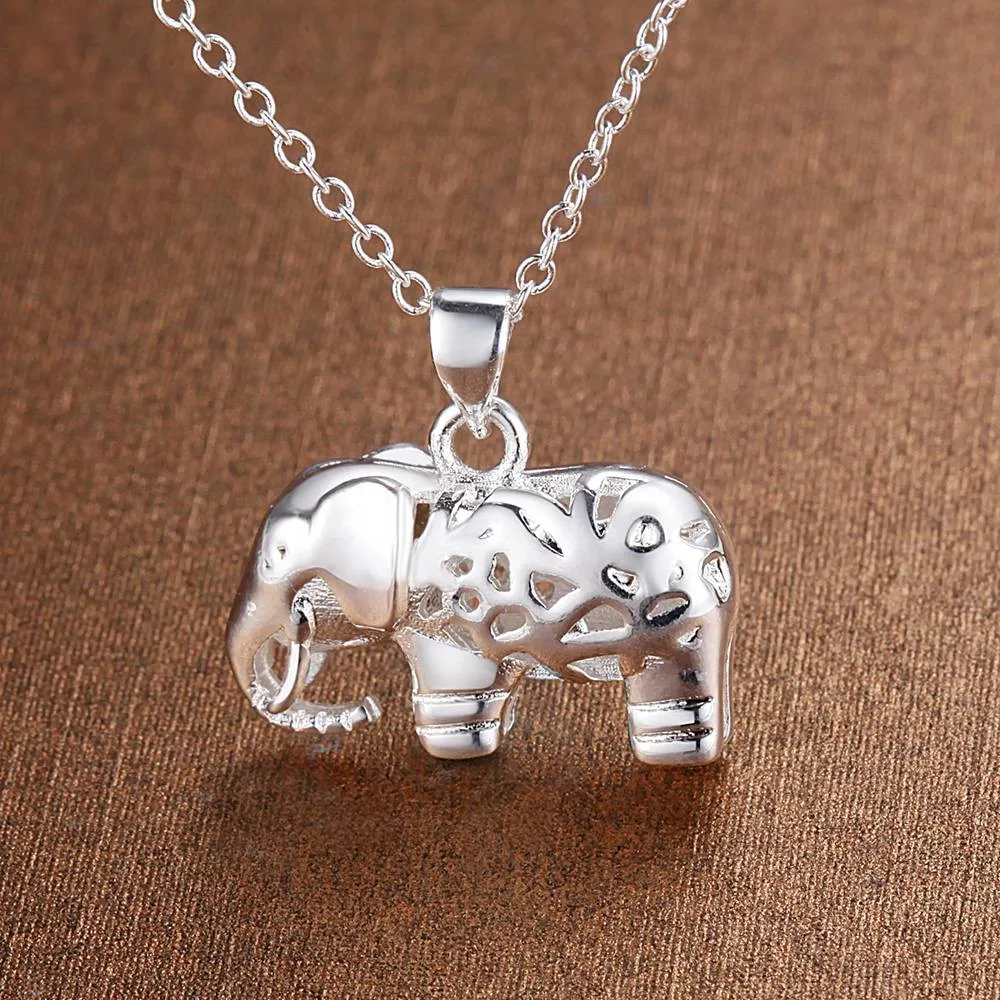 Top Trends: Fine Charms 925 Sterling Silver Pretty Elephant Pendant Necklace For Women Fashion Wedding Accessories Party Jewelry Gifts Shoppable Styles