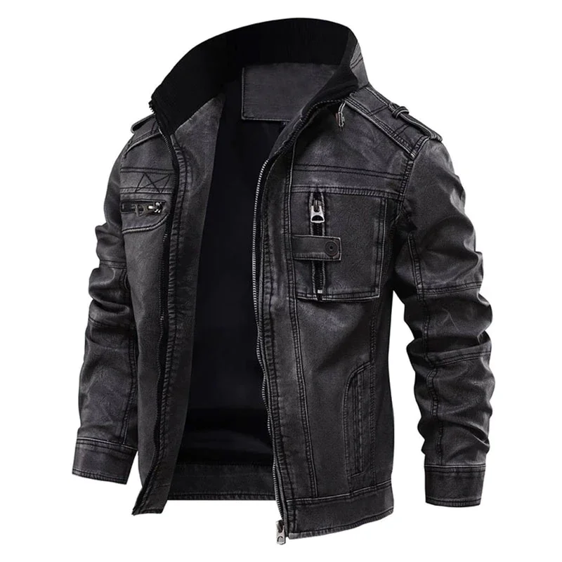 Top Trends: Man Jackets Men's Biker Leather Motorcyclist For Winter Jacket Coat Male Coats Winter Warm Moto Motorcycle Outerwears Shoppable Styles