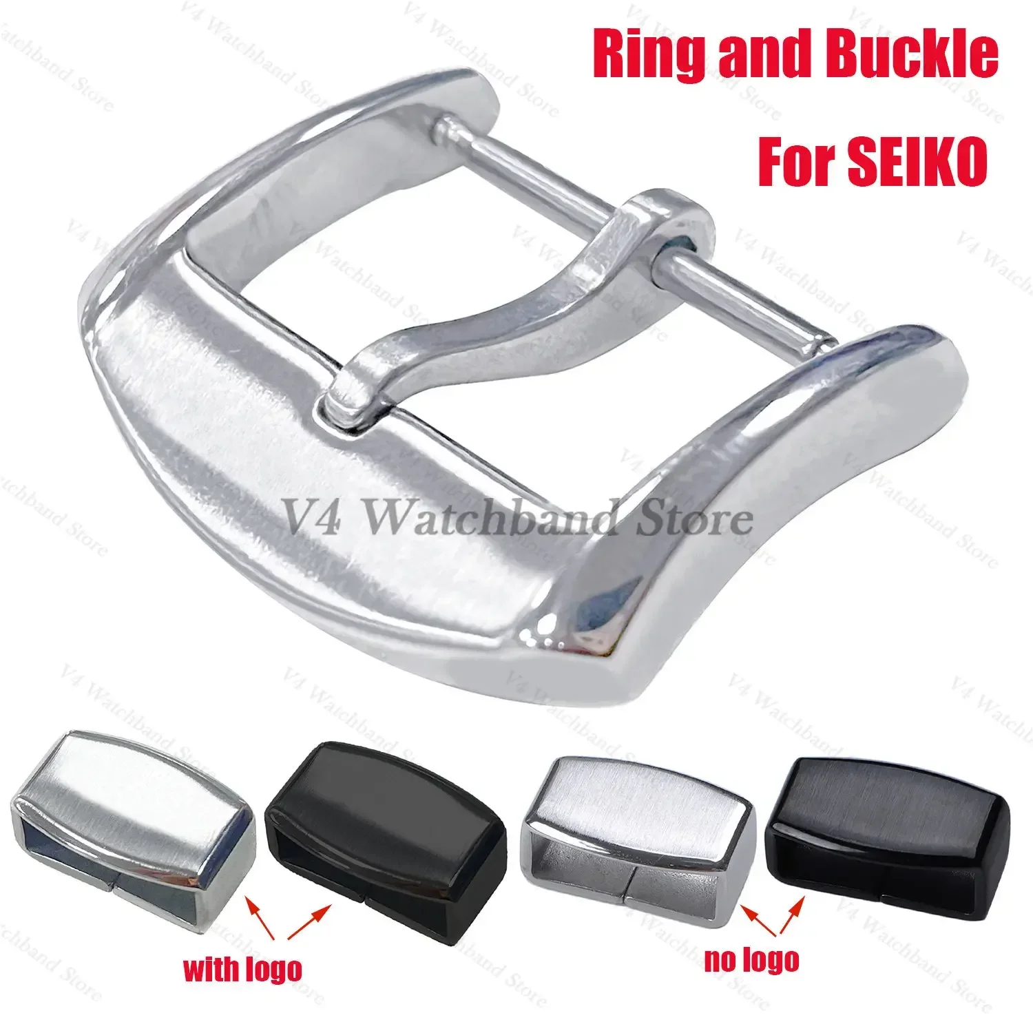 Top Trends: Stainless Steel 316L Ring Buckle Clasp Pin Buckle For Seiko Silicone Strap Watch Clasp Loop Rings 18mm 20mm For SEIKO Watch Shoppable Styles