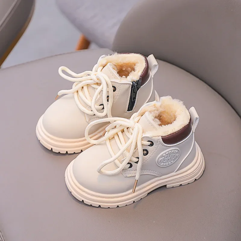 Top Trends: Winter Boots For Kids Leather Shoes Fashion Warm Non-slip Boys Student Shoes Outdoor Short Boots Shoppable Styles