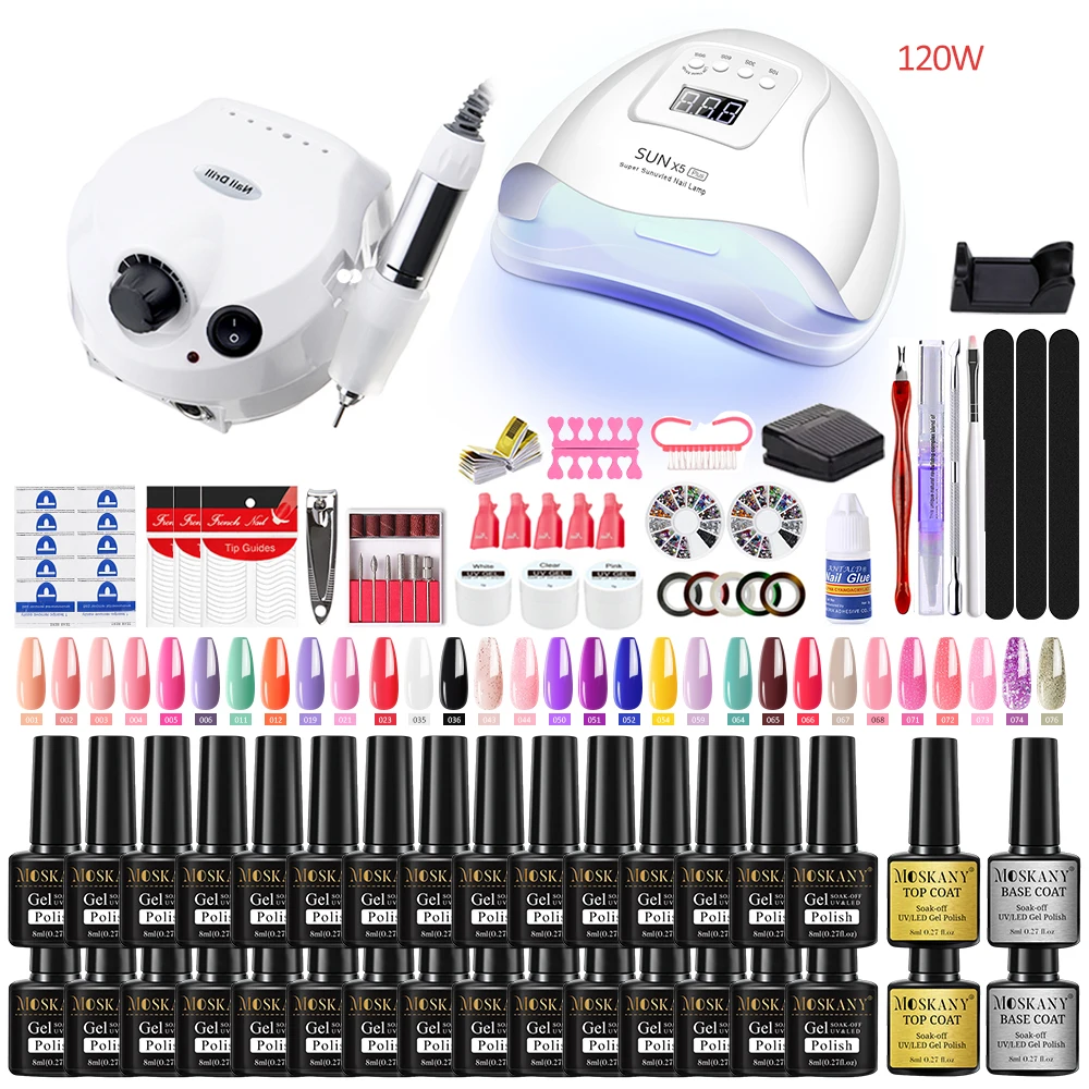 Top Trends: Nail Set With Complete Gel Nails Polish UV Lamp And Nail Dril For Manicure Semi Permanent Varnish Kit Gel Nail Polish Set Shoppable Styles