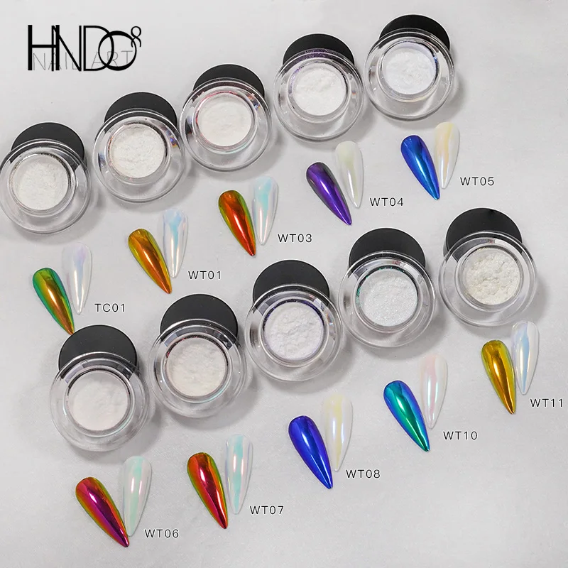 Top Trends: HNDO New 10 Colors Aurora Magic Mirror Powder Nail Glitter Chrome Pigment Dust Effect For Nail Art Decor Manicure Design 2022 Shoppable Styles