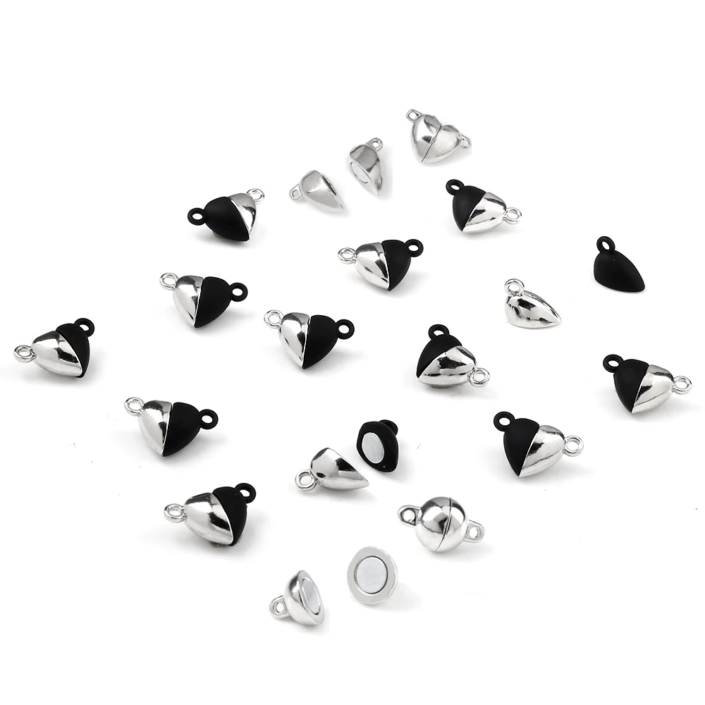 Top Trends: 3-20pcs Magnetic Clasps Heart Ball Shape Magnet Connector Beads For Diy Jewelry Making Couple Bracelet Necklace Diy Accessories Shoppable Styles