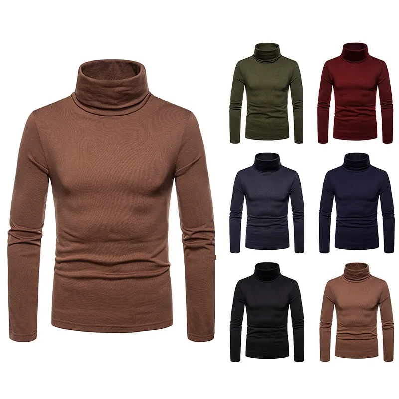 Top Trends: Thermo Underwear Men's Slim Winter Turtleneck Bottom Shirts Thick Warm Fleece Pullover Long Sleeve Tops Slim Base T-Shirt Shoppable Styles